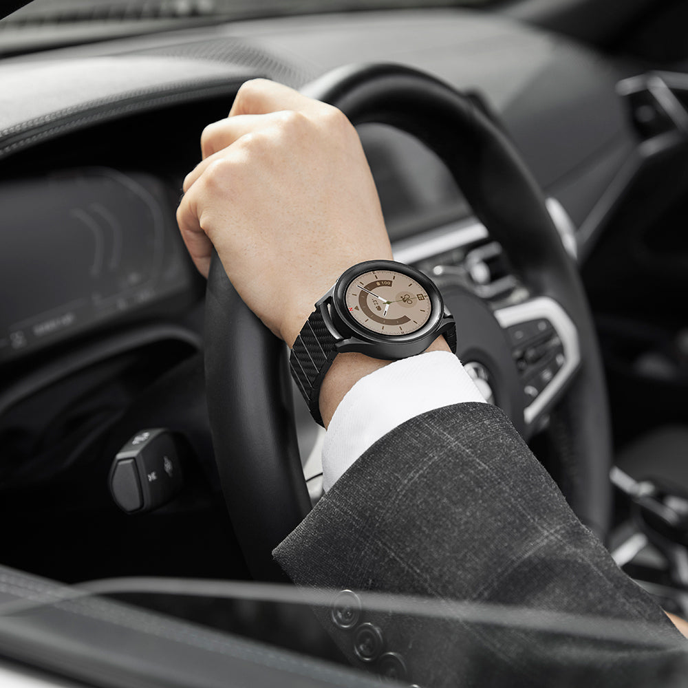 Pitaka Modern Serisi Galaxy Watch 6 Classic 47mm Karbon Fiber Black-Grey Twill Kordon Pitaka Modern Serisi Galaxy Watch 6 Classic 47mm Karbon Fiber Black-Grey Twill Kordon